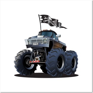 Cartoon monster truck Posters and Art